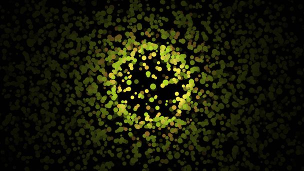 Animation with colored dots on a black background. Animation. Colorful Moving Dots Animation - Photo, Image