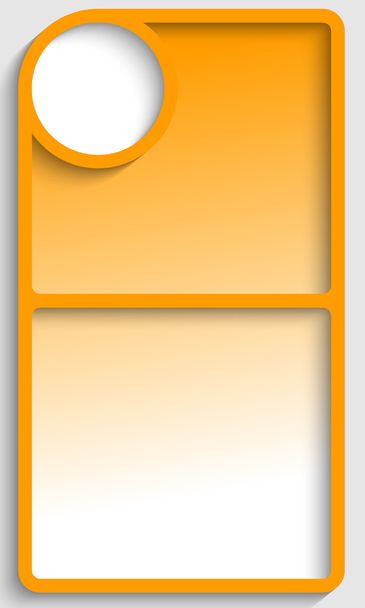 orange text box with white circle box - Vector, Imagen