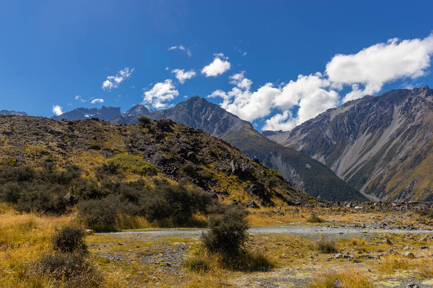 view of the valley at Mount Cook national park - Photo, Image