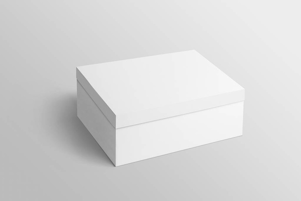 Plain white close shoebox mockup on isolated background. - Photo, Image