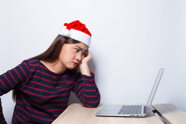 Sad woman at work in holiday - Foto, immagini