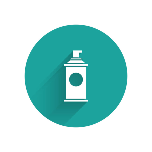 White Shaving gel foam icon isolated with long shadow. Shaving cream. Green circle button. Vector Illustration - Vector, Image