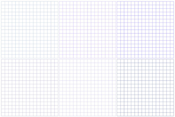 Blue lilac violet 6 square grid pattern set closeup backgrounds. Matematic grid background.  - Vector, Image