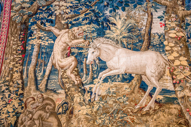 tapestry of palazzo Borromeo, lake maggiore, Stresa, italy - Foto, Imagen