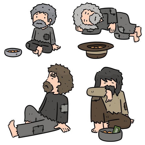 乞食のベクトルを設定 - ベクター画像