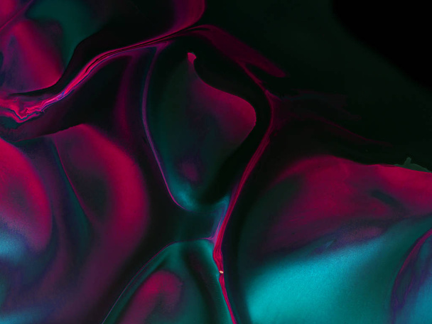 Creative neon abstract hand painted background, marble texture - 写真・画像