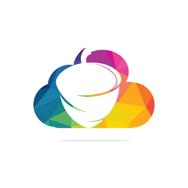 Creatieve Acorn wolk vorm logo Design Template. Herfst liefde vector logo ontwerp. - Vector, afbeelding