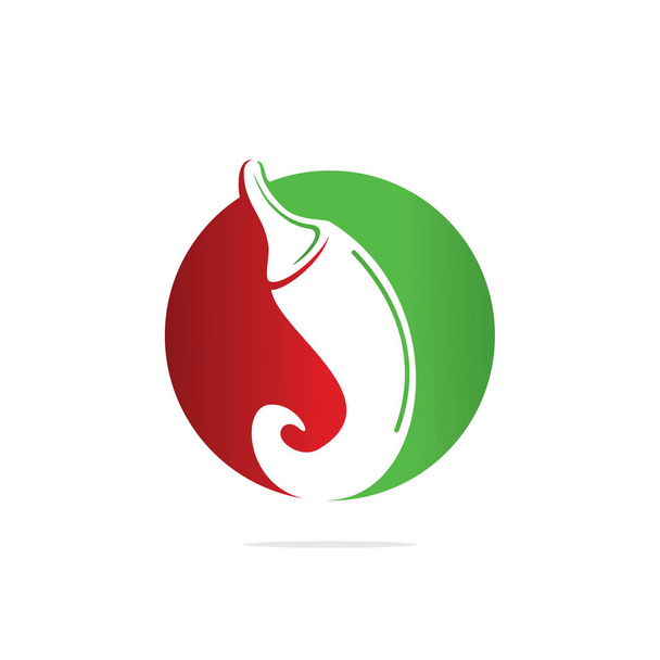 Chili gorące i pikantne logo wektora żywności inspiracji projektu. Szablon logo wektora papryki chili.  - Wektor, obraz