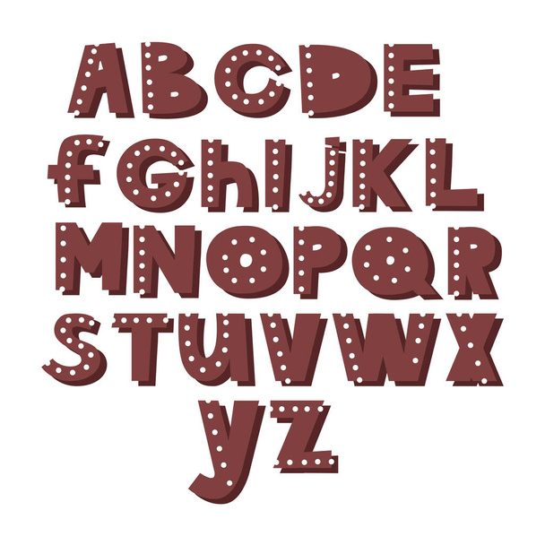 Hand drawn childish Latin alphabet - Vektor, Bild