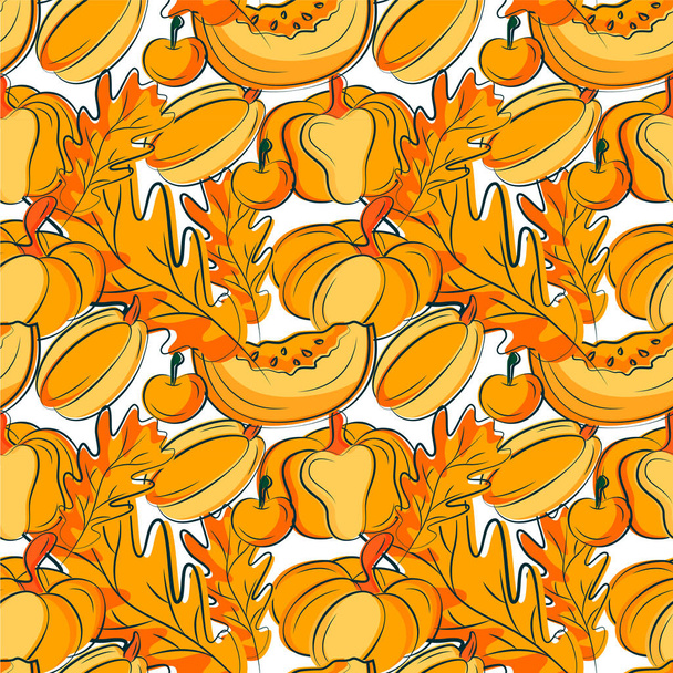 Awesome bright seamless thanksgiving day pattern - Вектор,изображение