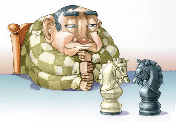 Satranç oyuncusu düşünceleri - Fotoğraf, Görsel