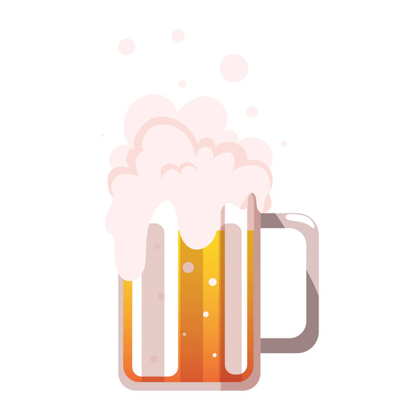 кружка пива на белом фоне
 - Вектор,изображение