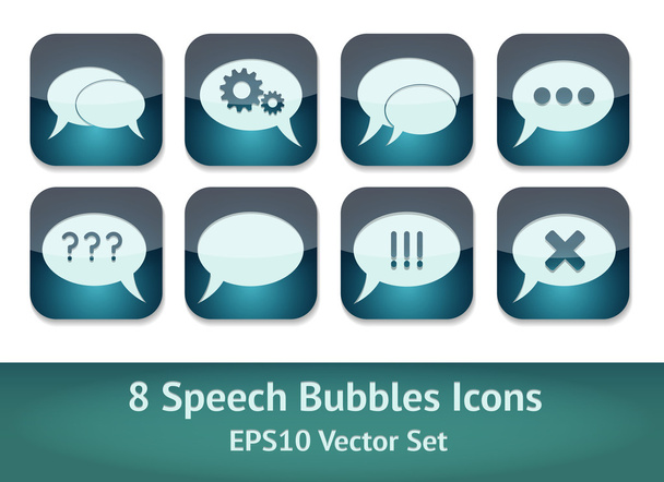 Un insieme vettoriale di icone creative del discorso a bolle in stile retrò
 - Vettoriali, immagini