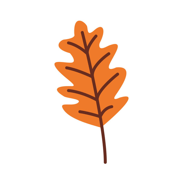 осінній лист рослини сезонна ізольована ікона
 - Вектор, зображення
