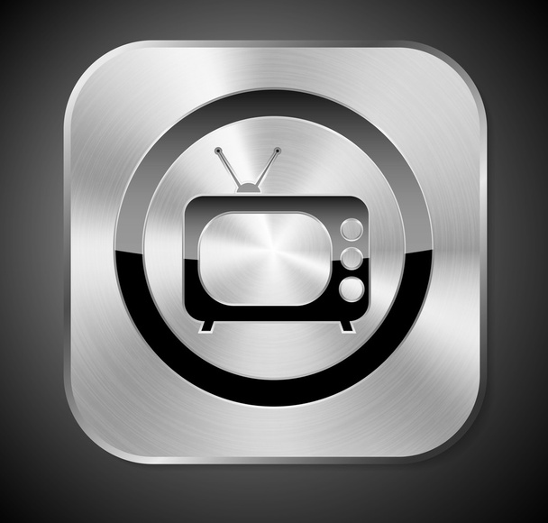 A creative metal tv icon - Vector, Imagen
