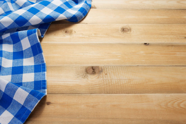 cloth napkin at rustic table in front - Fotoğraf, Görsel