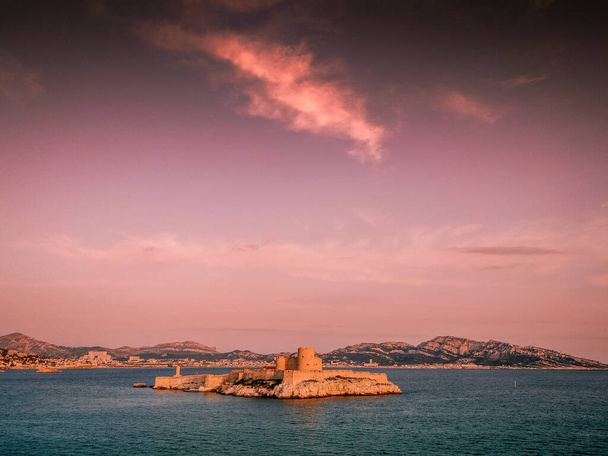 Chateau d'if prison where Alexander Dumas imprisoned count Monte Cristo in his novel, Marseille, France - Foto, Imagen
