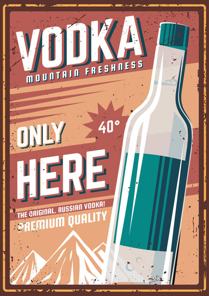 Vodka retro poster. - Vector, Image