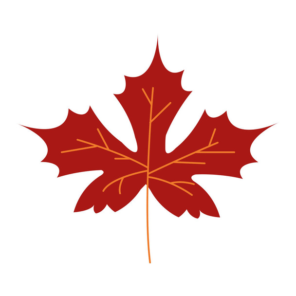 autumn maple leaf plant seasonal isolated icon - Vector, Image