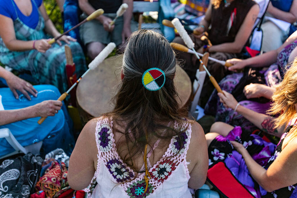 Sacred drums during spiritual singing. - Photo, Image