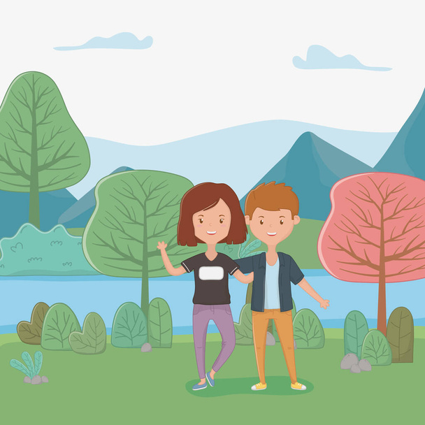 Girl and Boy Friendship design - Vector, Image