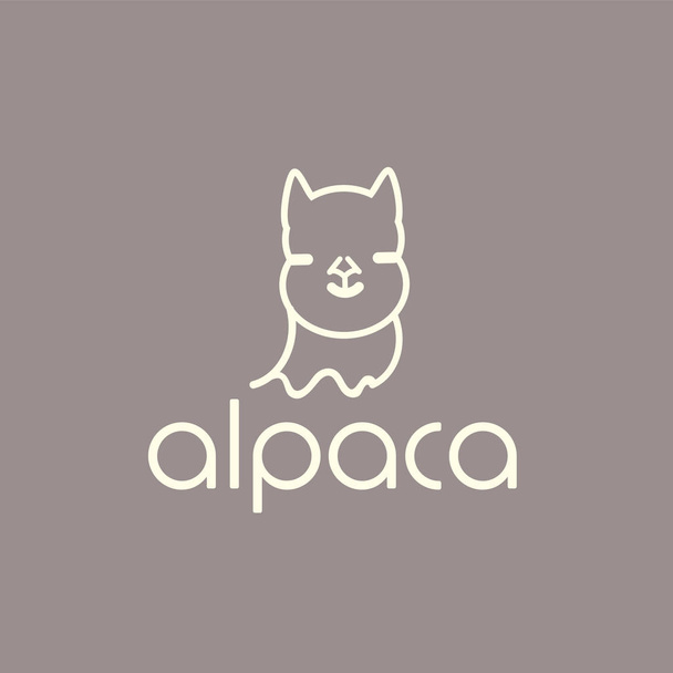 Alpaca sign illustration soft nature wool lama - Vector, afbeelding