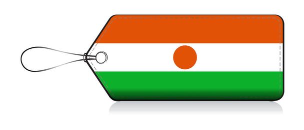 Nigerienská emoji vlajka, Etiketa výrobku z Nigeru - Vektor, obrázek