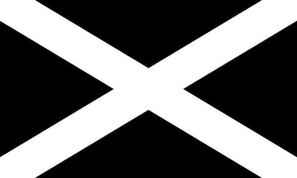 スコットランドの国旗黒と白、スコットランドの国旗 - ベクター画像