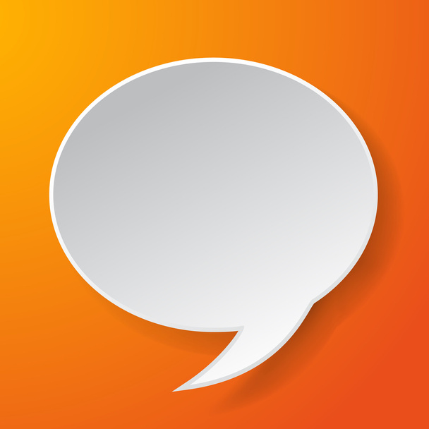 Абстрактный бумажный пузырь речи на оранжевом фоне
 - Вектор,изображение