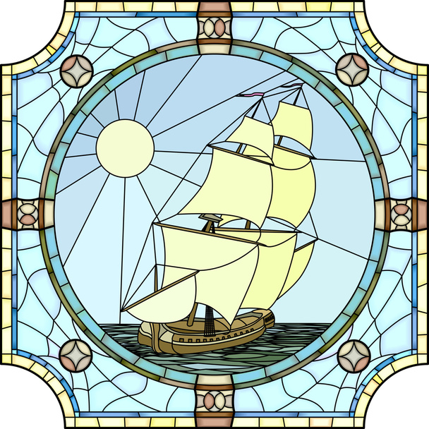 Illustration of sailing ships of the 17th century. - Vector, Image