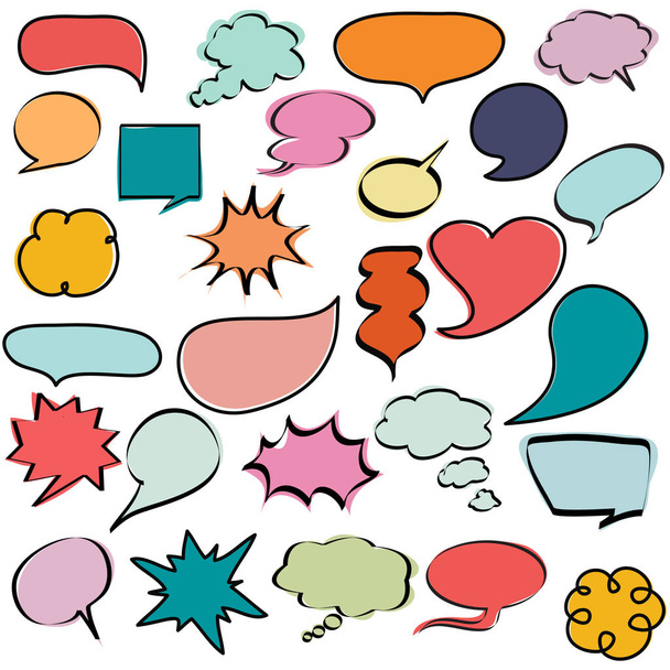 Bulles de discours comiques colorées, boîtes de dialogue
 - Vecteur, image