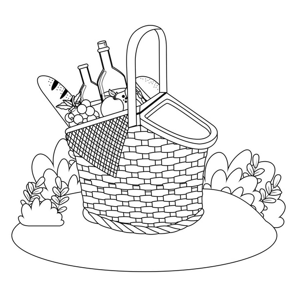 Isolado piquenique cesta design vetor ilustrador
 - Vetor, Imagem
