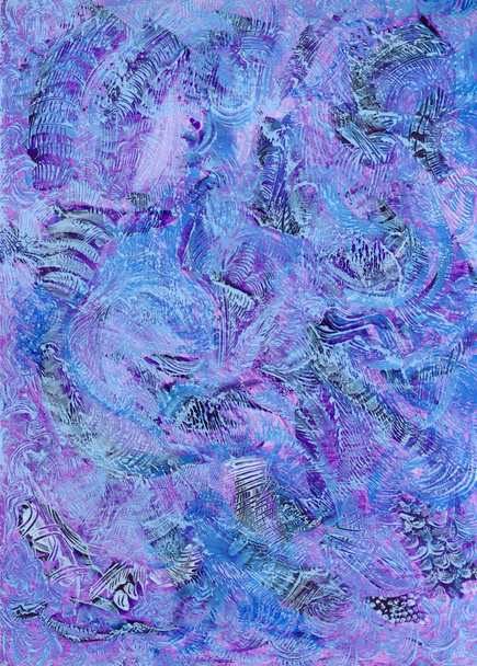 Cerulean a lila ručně abstraktní pozadí - Fotografie, Obrázek