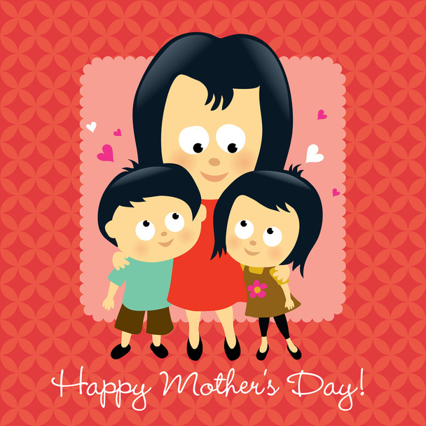 Happy Mothers Day Asian - Vector, Image
