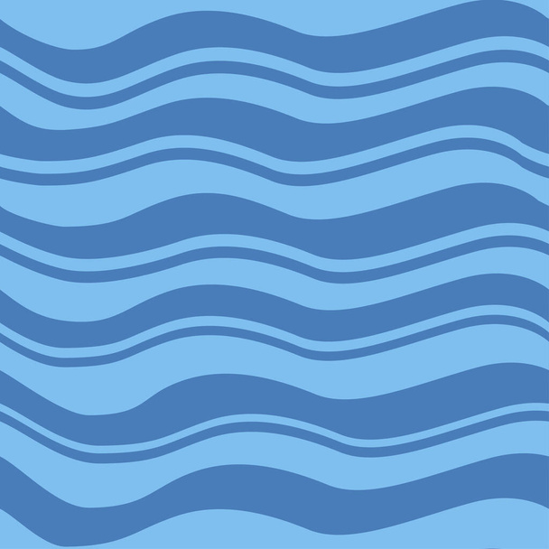 Blue sea waves pattern flat vector illustration - Vector, Image