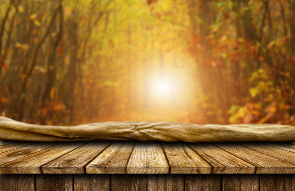 Empty old wooden table background - Photo, Image