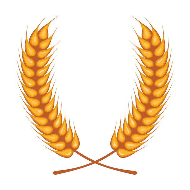 wheat spikes crown decoration isolated icon - Vector, Image