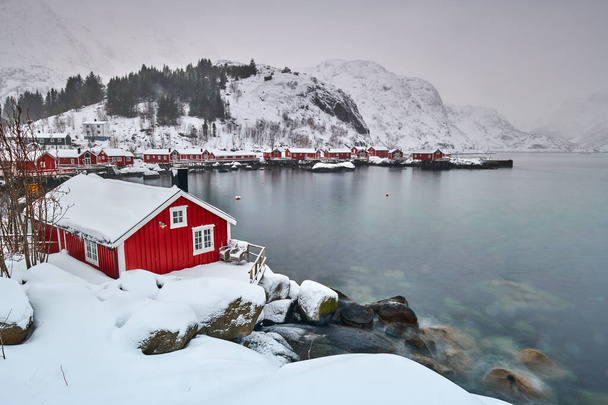 Paysage hivernal de Norvège - lofotens, Nusfjord
 - Photo, image