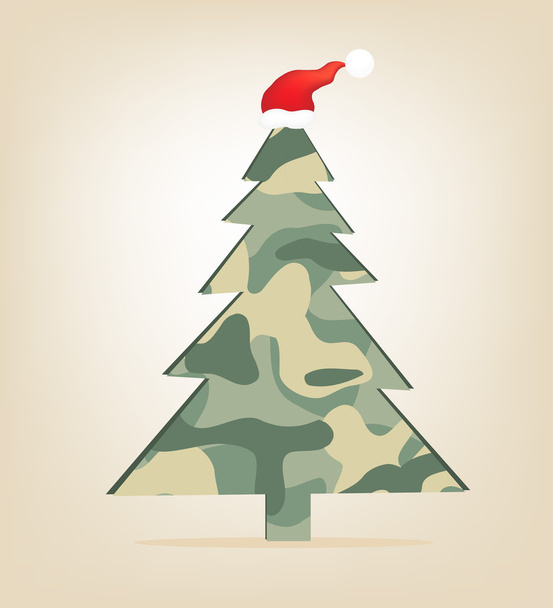 Weihnachtsbaum mit Mütze. - Vektor, Bild