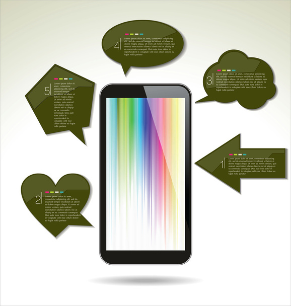 Modern design background with a touch screen smartphone - Вектор, зображення