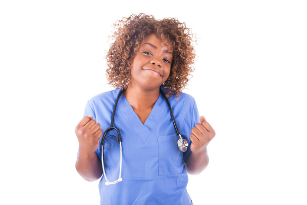 African young nurse isolated on white background - Photo, Image
