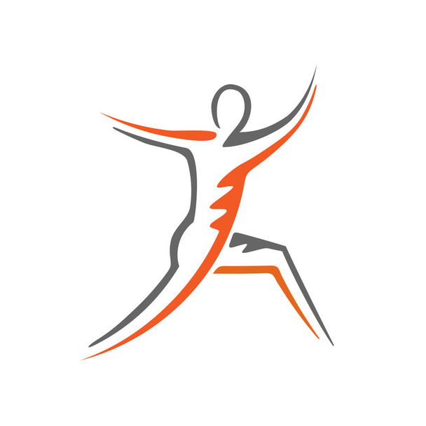 абстрактный прыжок или свобода человеческого характера креативный символ спорта и концепции деятельности
 - Вектор,изображение