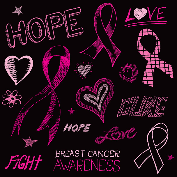Breast Cancer Awareness Sketch - Vector, Image