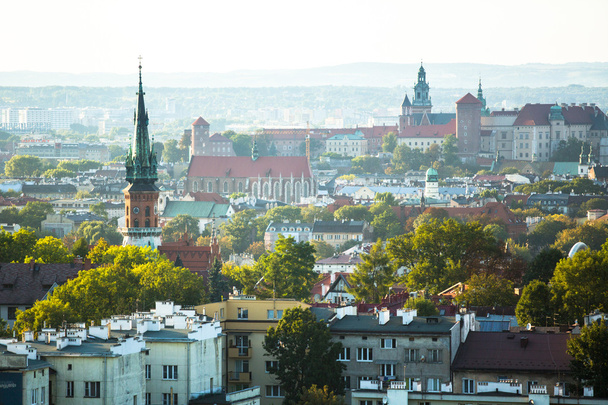 Vista superior del centro histórico de Cracovia
 - Foto, imagen