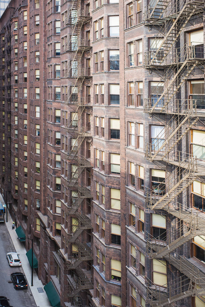 hohe klassische Ziegel städtisches Gebäude in Chicago Innenstadt, illinois, USA - Foto, Bild