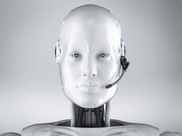 cyborg or robot with headset - Photo, Image