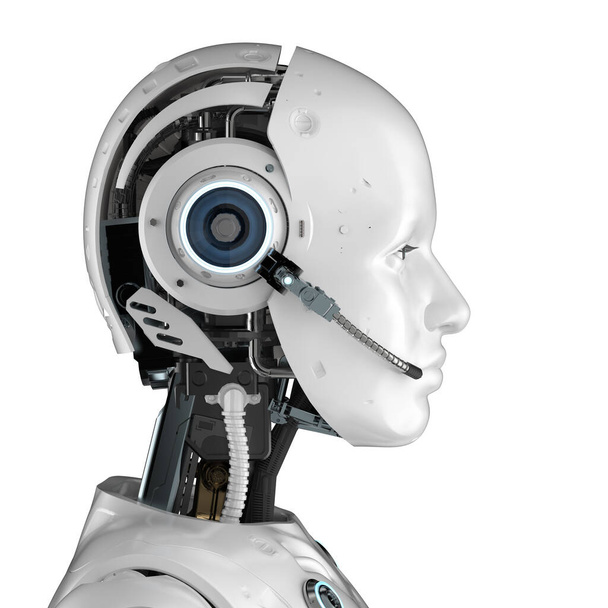 cyborg o robot con auriculares
 - Foto, imagen