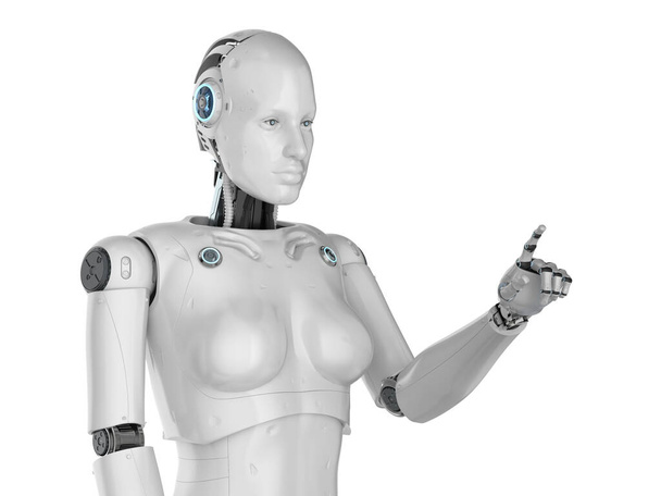 Θηλυκό cyborg ή σημείο δάχτυλο ρομπότ - Φωτογραφία, εικόνα