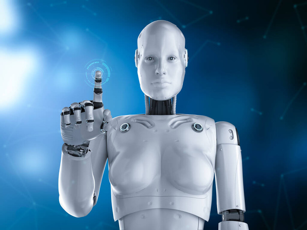 Cyborg femminile o punto dito robot
 - Foto, immagini