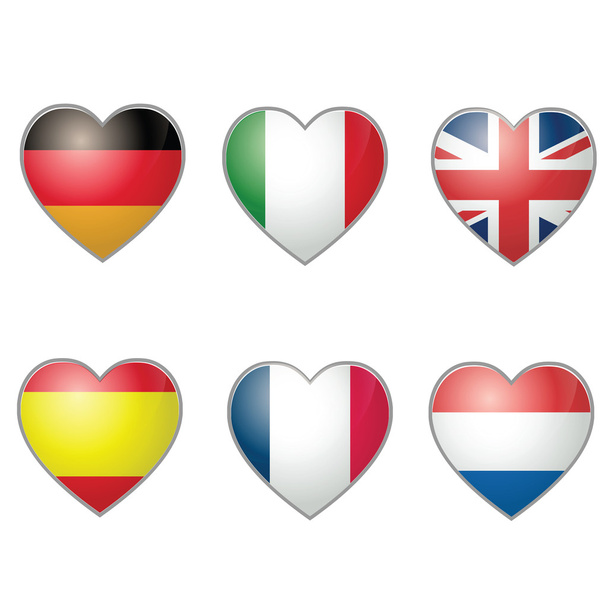 Clean and Clear heart shape flags - Vettoriali, immagini